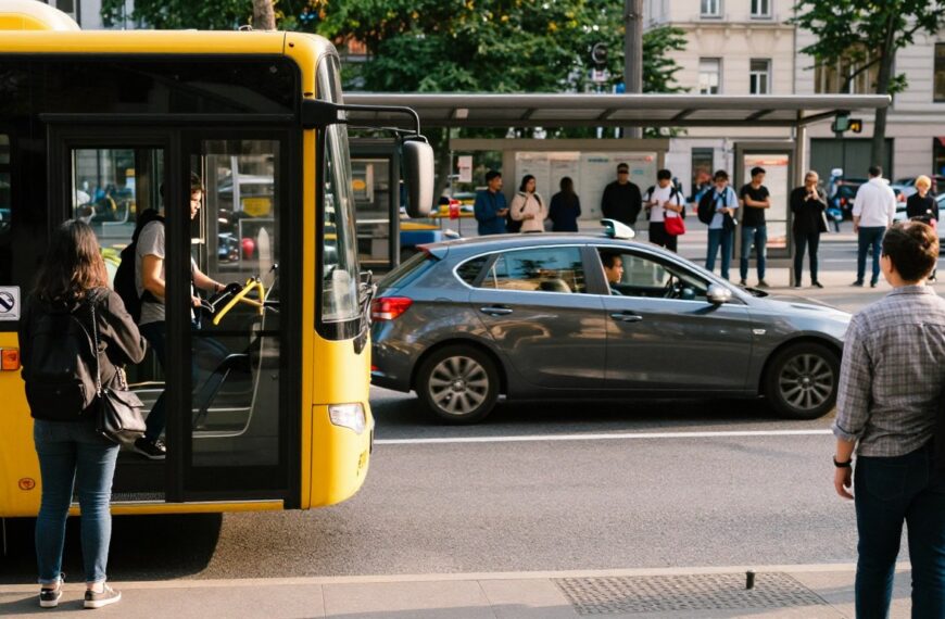 Omijanie autobusu na przystanku bez zatoczki