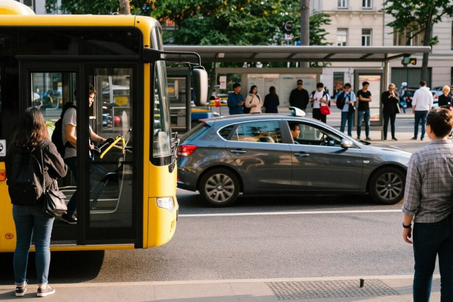 Omijanie autobusu na przystanku bez zatoczki